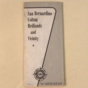VINTAGE San Bernardino Colton Redlands Road Map